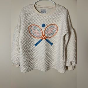 Judith March “make a racket quilted pullover”